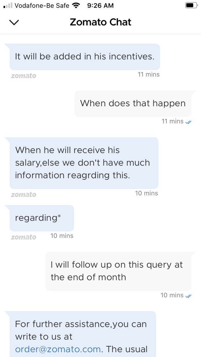 FromAKumar's tweet photo. @zomatocare @Zomato Hello, I wish 2 know how tips given by custr r passed on 2 riders. Here is my concern - I placed an order &amp; the rider didn’t recv the tip immdly. I was informed that tips r transferred with salry by the cust care. That’s not correct! https://t.co/VIVBGcwBqn