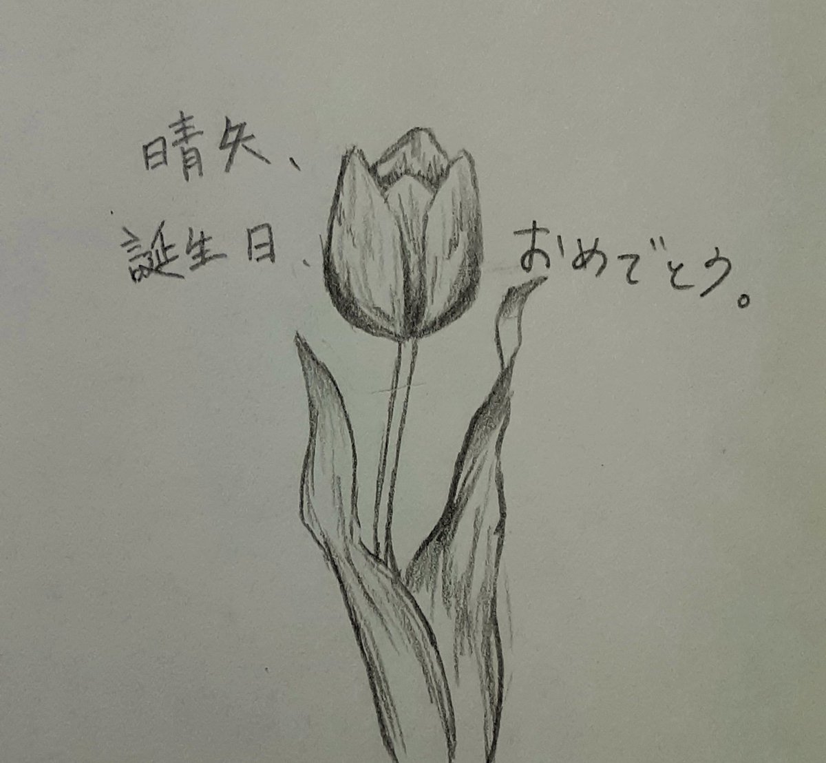 晴矢描いてるつもりが、いつの間にか、チューリップ描いてました( ᐛ )
何でだろうね??? 