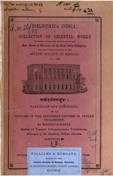 MakrandParanspe's tweet photo. Those claiming that Hinduism was "invented" in the 19th c. would do well to look at Madhavacharya's Sarvadarsanasamgraha (14th c), first edited &amp; brought to light in modern times by none other than the great Isvarachandra Vidyasagara in 1858, just a year after the Great Revolt. https://t.co/usQ1UHHXbk