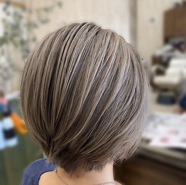 ট ইট র Hair Studio Jupiter シルバーハイライトカラー シルバー ハイライト カラー シルバーハイライト シルバーカラー ハイライトカラー シルバーハイライトカラー ヘアカラー ヘアー ショート 茨城県 つくば市 天久保 美容室 ヘアスタジオ