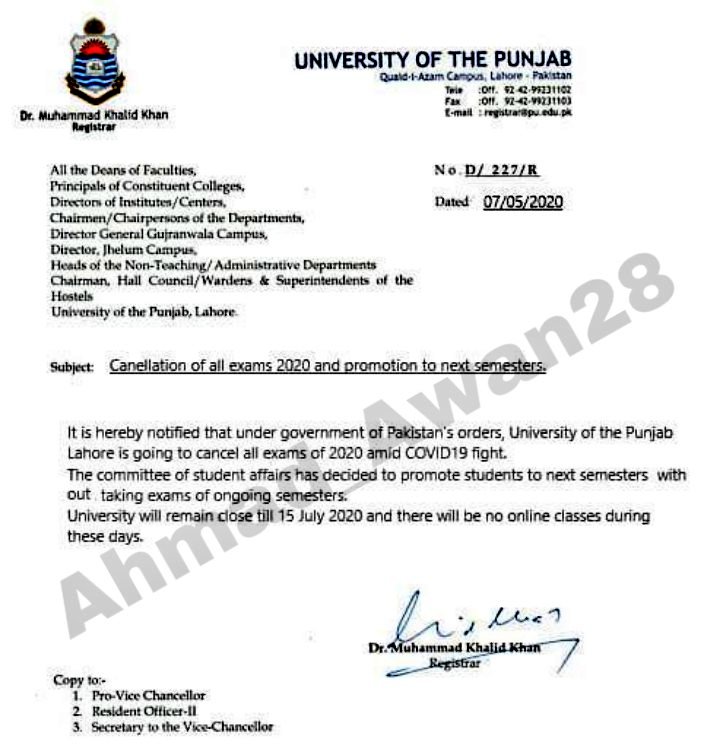 drgrouve_km's tweet photo. So Punjab University is also as confused as anyone. 
Shabash. #Covid_19 #education #calloffuniversityexams https://t.co/MRMf6MpIib
