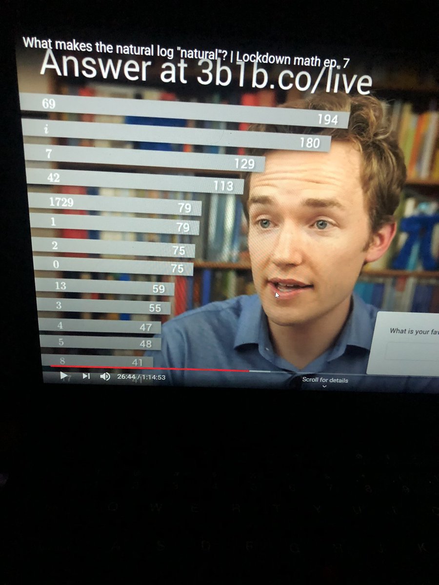 fickdog's tweet image. @3blue1brown  I love how every time you put up a poll 2 your audience to type a numerical answer one of the top picks is 69 😂🤣 and you act like it’s just an interesting number. #lockdownmaths