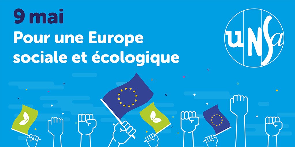 LaurentEscure's tweet photo. Aujourd’hui #9mai on fête l’Europe.
L’occasion pour l’@UNSA_officiel de redire son exigence d’une Europe sociale et écologique. L’occasion aussi de dire le besoin d’un État stratège dans une Europe stratège. https://t.co/cdke2mZEHo