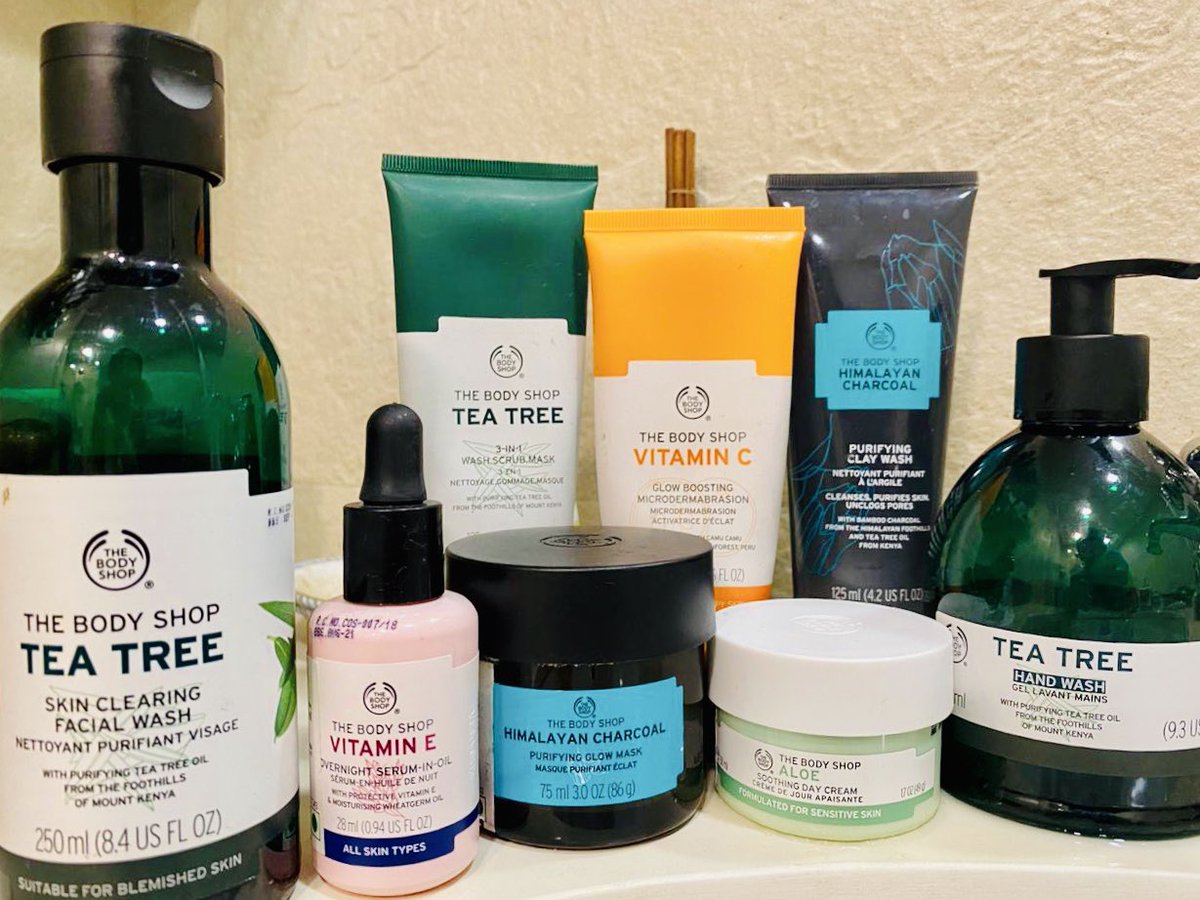 Guys, I'm taking this #TimeToCare for myself with my fave @TheBodyShopIND skin essentials! Doing my daily skincare routine is one of the lil things that's making me happy What about you? Tell me what's helping you stay positive in this lockdown #TimetoCare #StayHomeStaySafe ✨💜