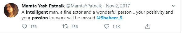 An Intelligent Man, Fine Actor & a Wonderful Person.. Your Positivity & Your Passion for Work will be Missed ~  @MamtaYPatnaik (KRPKAB Producer) about  @Shaheer_S He Didn't Gave Any Audition for DEV DIXIT Character.. #ShaheerSheikh  #KRPKAB