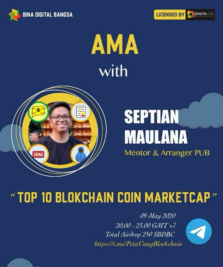 marnoriantiarno's tweet photo. Ingat ya, nanti malam sisihkan waktu untuk event #AMAsesi12 dengan Tema “Top 10 Blockchain Coin Marketcap” bersama Mentor #PetaUangBlocchain Pak @tianbuyung yuk join di https://t.co/XHEGJkOzRj
@Digitalogi @BinaDigiBangsa https://t.co/L9knttlF9c
