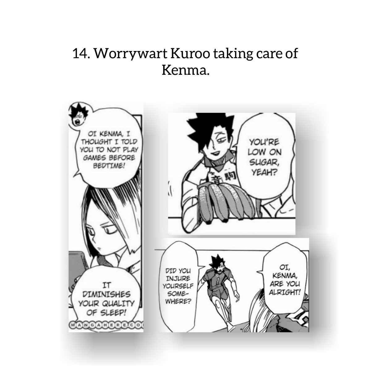 Putting this together bc it's all about Kuroo just looking out for Kenma. 