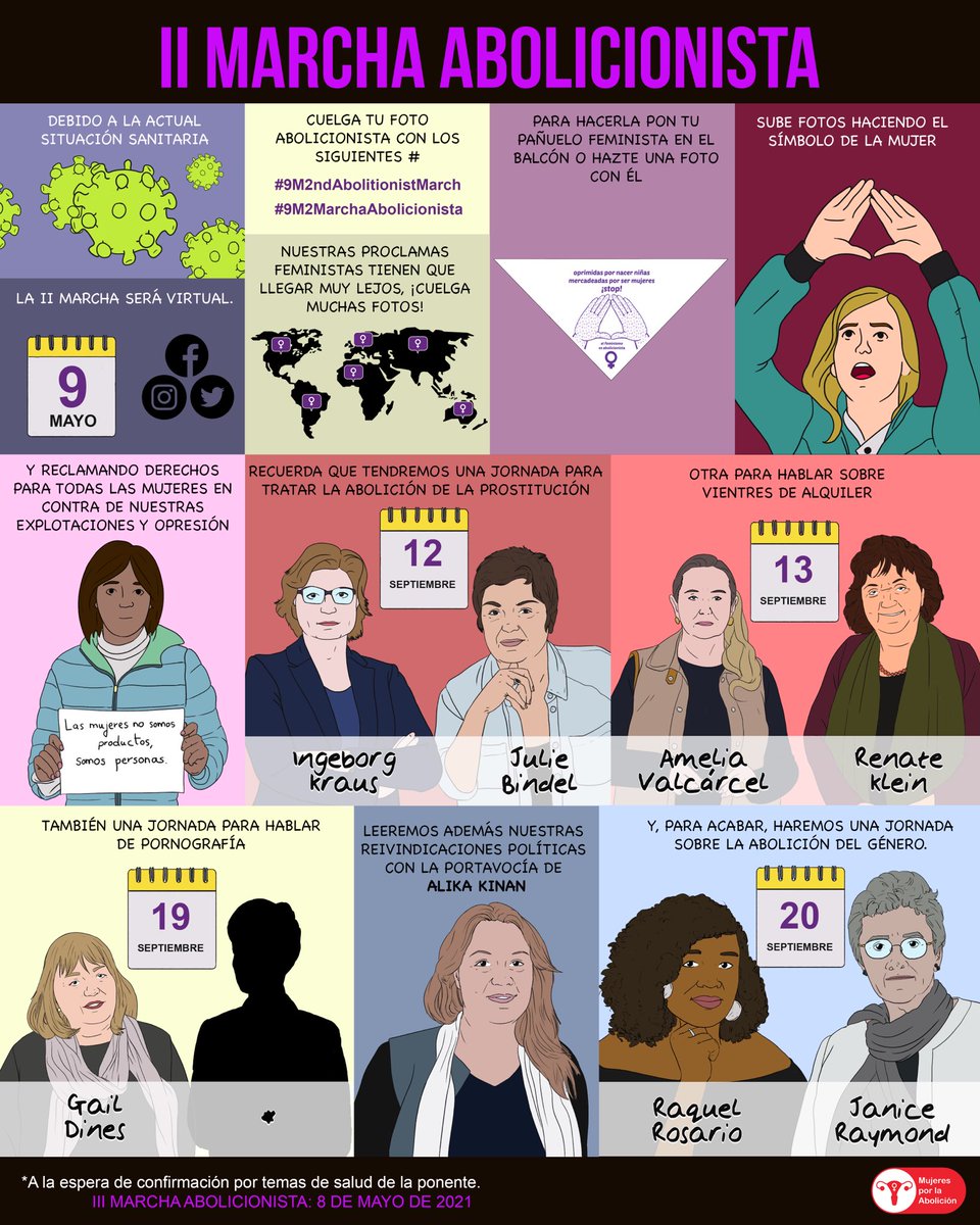 Mssvampirez's tweet photo. ¿Quieres participar en la II MARCHA ABOLICIONISTA de la PROSTITUCIÓN/ PORNOGRAFÍA/ EXPLOTACIÓN REPRODUCTIVA y no sabes cómo? Todo lo que necesitas saber se explica en la imagen.

1 TWEET = 1 KM VIRTUAL

¡ÚNETE! 

#9M2MarchaAbolicionista
#9M2ndAbolitionMarch
#PorLaPazDeLasMujeres https://t.co/UsnKTo4vcB