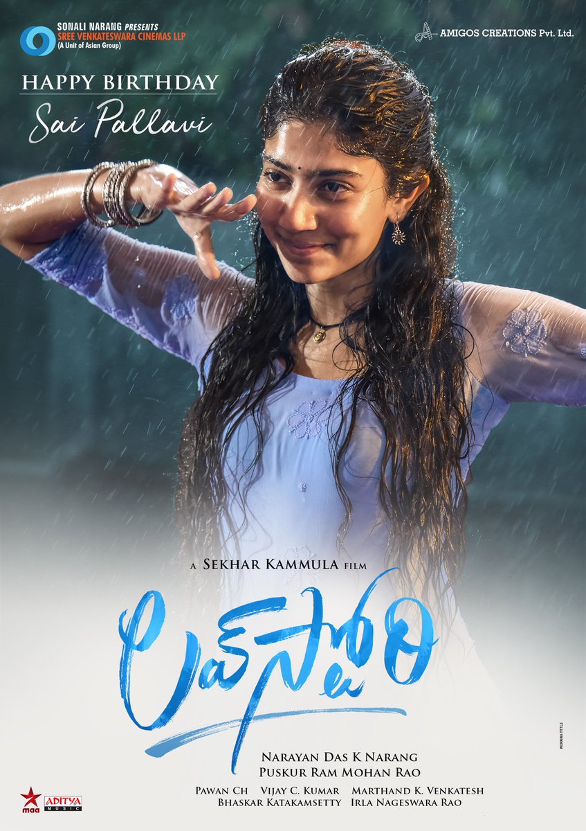 TOnscreen's tweet photo. Happy Birthday @Sai_Pallavi92!
Have a great one 🙂

@sekharkammula @Pawanch19 @AsianSunilN @SVCLLP #AmigosCreations @AdityaMusic #LoveStory #NC19 https://t.co/3N93Ik9PSC
