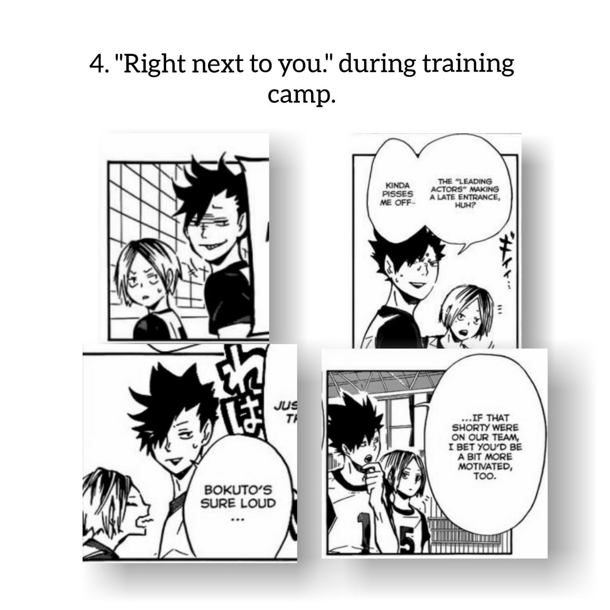 I just love how Kenma pops up even if it's only Kuroo who's talking. It's cute. 