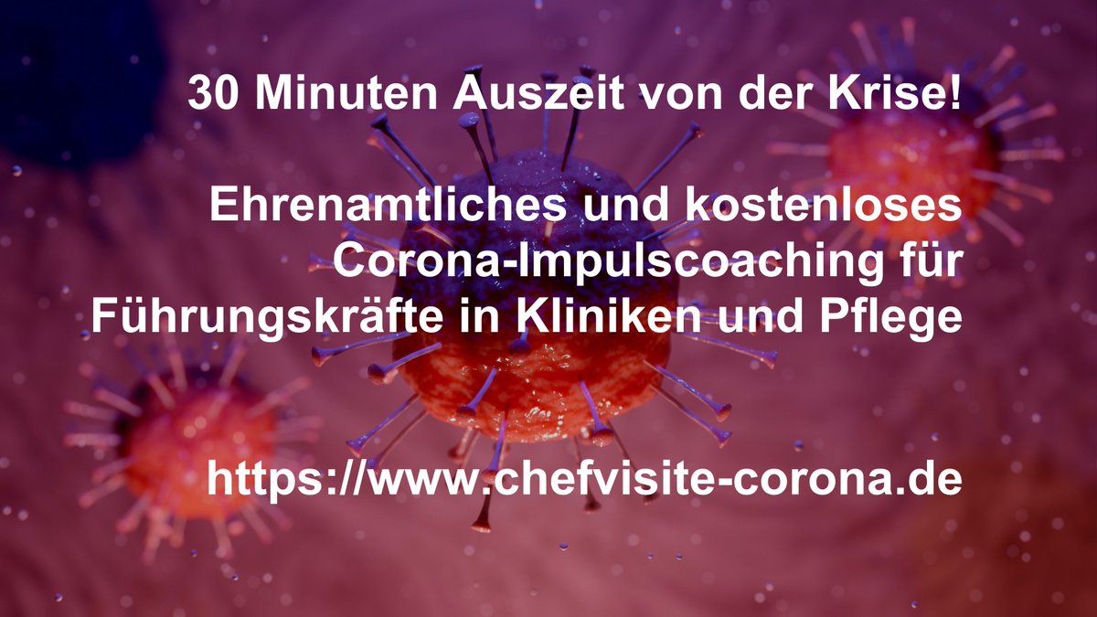LDabrock's tweet photo. Auf Führungskräfte in #Kliniken und #Pflege kommt es jetzt durch #covid19 besonders an. Sie brauchen unsere Unterstützung. Mein Beitrag: ehrenamtliches Impulscoaching. 30 Minuten Auszeit von der Krise. 

Infos: https://t.co/6FHJML6sDr

#wirhaltenzusammen #corona #flattenthecurve https://t.co/2d21eS1Ycr