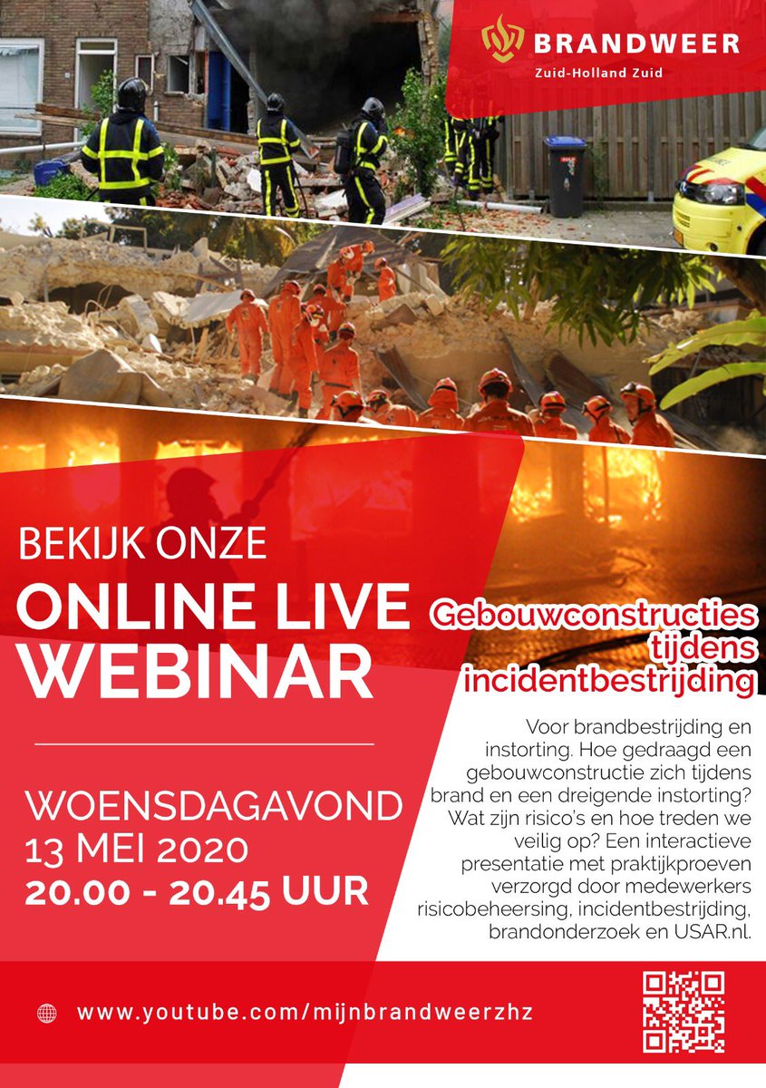 Kijk je woensdag weer mee naar #webinarZHZ? Gebouwconstructies tijdens incidentbestrijding, voor brandbestrijding en instorting. Met diverse interessante praktijkproeven, door 3 sprekers. <a href="/USARNL/">USAR.NL</a> <a href="/TBOvrr_vrzhz/">TBO-VRR&vrZHZ</a> <a href="/VRZHZ/">Veiligheidsregio Zuid-Holland Zuid</a> <a href="/Brandweer_NL/">Brandweer Nederland</a> <a href="/Vakbekwaam_ZHZ/">Vakbekwaamheid BrandweerZHZ</a> 

youtube.com/mijnbrandweerz…