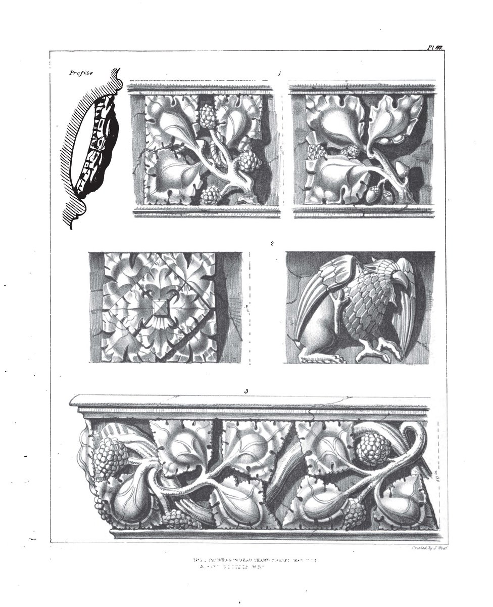 Pugin_awn's tweet photo. #Plate 67:#Pateras & #Stringcourse in #BeauchampChapel,#Warwick.
#GothicOrnaments,selected from various ancient buildings,in #England & #France,1828-30.
#AUGUSTUSCHARLESPugin.
#awnpugin #augustuspugin #gothicrevival #art #drawingdesign #design #stonedesign #stoneart #stoneworking https://t.co/alti7XeI39