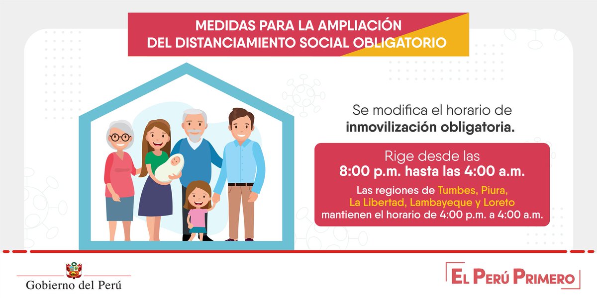 vecinos_miguel's tweet photo. Conoce los nuevos horarios de aislamiento social y las últimas medidas dictadas por el Gobierno para la ampliación del distanciamiento social obligatorio.

#PerúEstáEnNuestrasManos
#YoMeQuedoEnCasa https://t.co/jtAQjInxiZ https://t.co/1D7l4txzkI