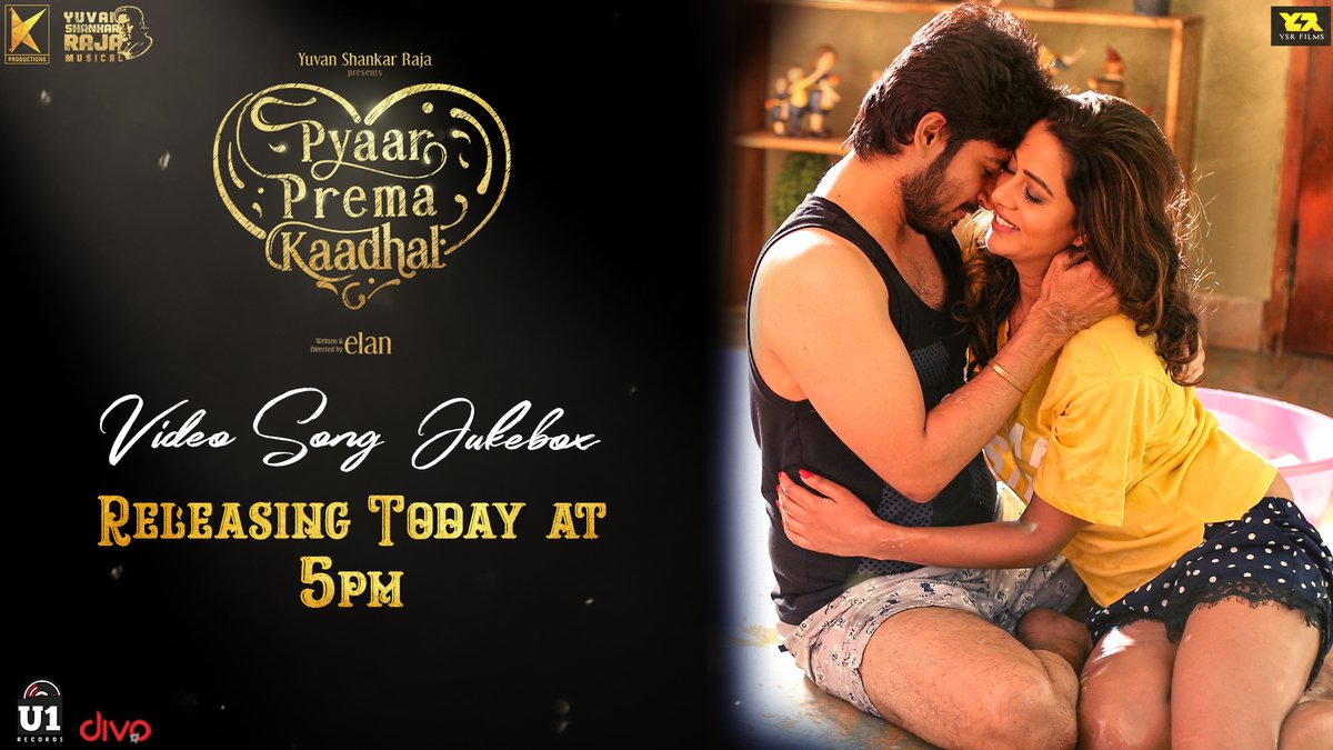 U1Records's tweet photo. Get drenched in the magical Rain of Love!❤️ The Video Song Jukebox of #PyaarPremaKaadhal Premiering Today at 5PM on @U1Records. Stay Tuned😍

@iamharishkalyan @raizawilson @thisisysr @elann_t @YSRfilms @Rajarajan7215 @KProductionsInd @divomovies https://t.co/xGkO3uZX3r