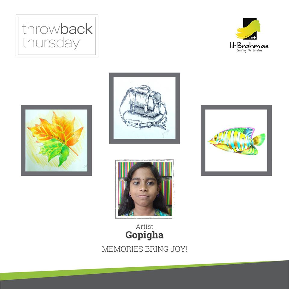 lilbrahmas's tweet photo. Lil-Brahmas School of Fine Arts brings in memories to fill up joy. Art over viewed after a while and its a flash of all the fun experienced.
We could not hide your art work anymore Gopigha. Brilliance brought in light by lil-Brahmas

#throwbackthursday #artwork #lilbrahmas https://t.co/4kSVH0FEA9