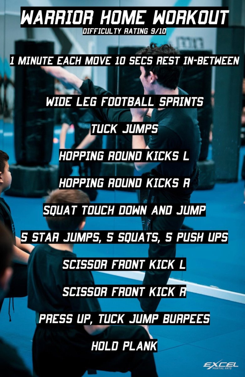 excelsheffield's tweet image. WARRIOR HOME WORKOUT!

We&apos;ve rated this workout at a difficulty level 9/10.
Let us know what you think, have a go!

#HomeWorkout #BeginnerHomeWorkout #Haveago #Excelinlife