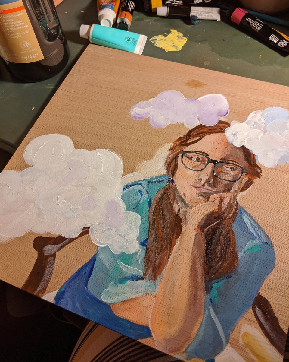 pineSOUL5's tweet photo. Workspace and a new piece 

#art #art #artvsartist2020 #selfportrait #acrylicpainting #arteza https://t.co/aDc3v3hpyZ