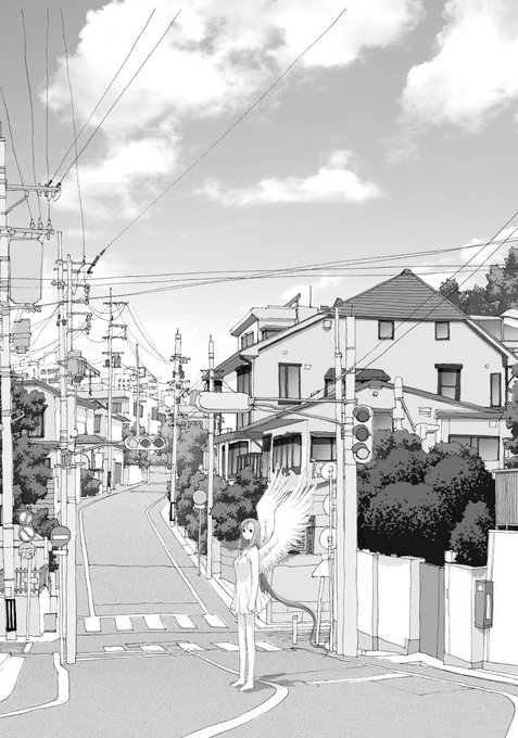 「ボクのふたつの翼」から、台詞フキダシ無し絵、その,31
ペン入れした原画をスキャナーでMacに取り込んでPhotoshopで彩色から仕上までしています 