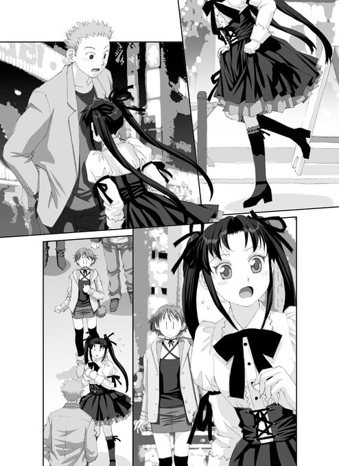 「ボクのふたつの翼」から、台詞フキダシ無し絵、その,32
女装男子とたまにはアクションなんて〜どうかなぁ_φ(≧w≦;;)

ペン入れした原画をスキャナーでMacに取り込んでPhotoshopで彩色から仕上までしています 