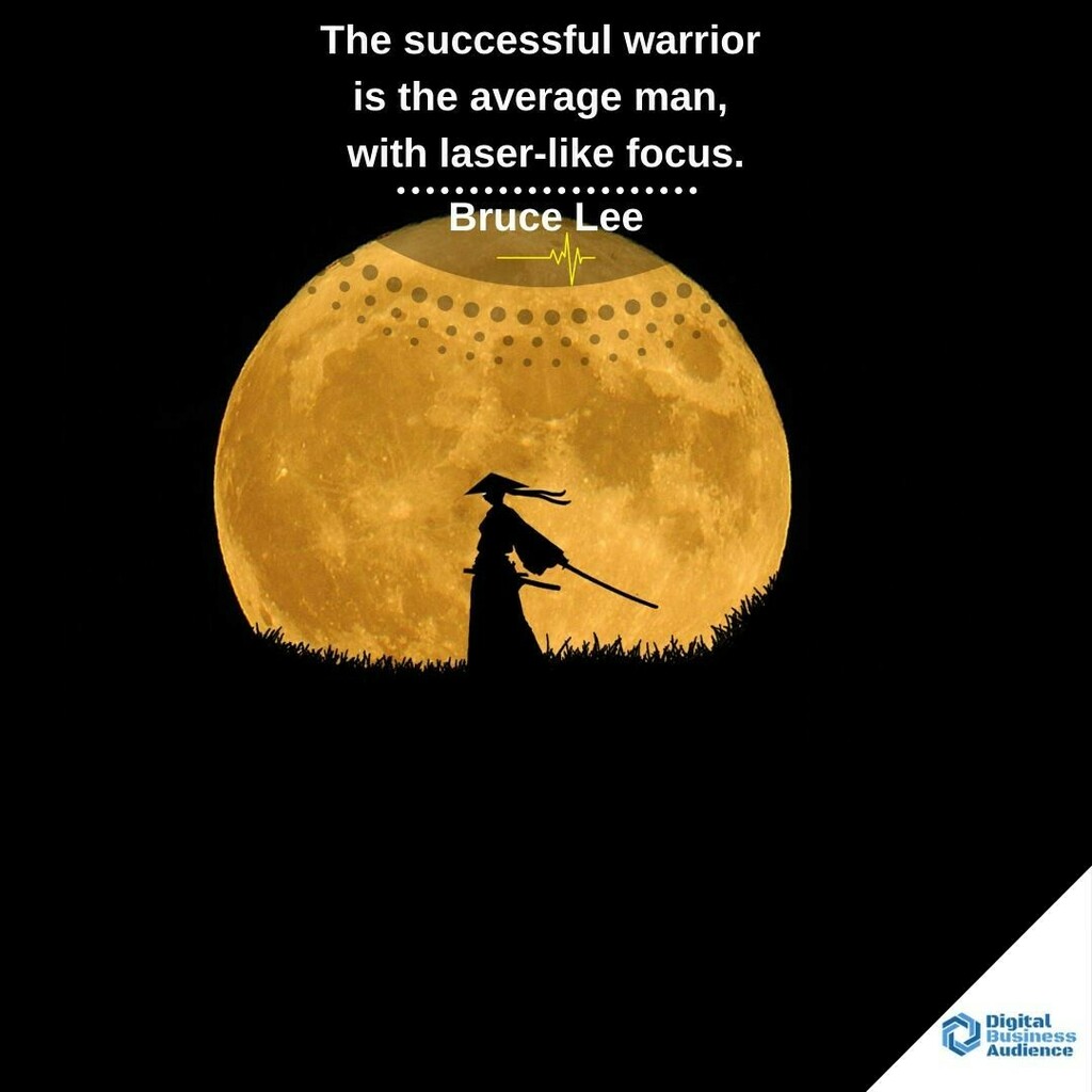 The successful warrior is the average man, with laser-like focus. 💪🗡⚔️ #DBA #digitalbusinessaudience #saturday #saturdaymorning #motivation #motivationalquotes #warrior #man #successmindset #weekend #covid19 #coronavirus