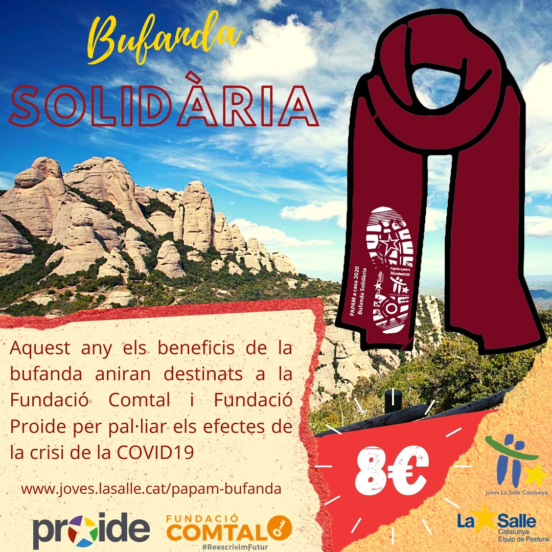 SalleMollerussa's tweet image. Tot i ser una #PAPAMacasa diferent i especial, aquest any pots aconseguir la #bufandasolidària 🧣No et quedis sense! Demana-la al web joves.lasalle.cat/papam-bufanda

Recorda, avui pots seguir la celebració de la #PAPAM a través del canal de YouTube de #Pastoral Connecta't a les 17h!