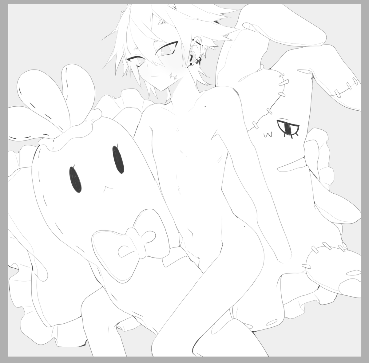 Wip of nakie taiga, but I'm mad tired haha 