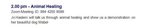 HealingWeek's tweet photo. *Coming up at 2.00pm* - animal healing demonstration via Harry Edwards Healing Sanctuary. #HealingAwarenessWeek https://t.co/KLsVPlNzjE