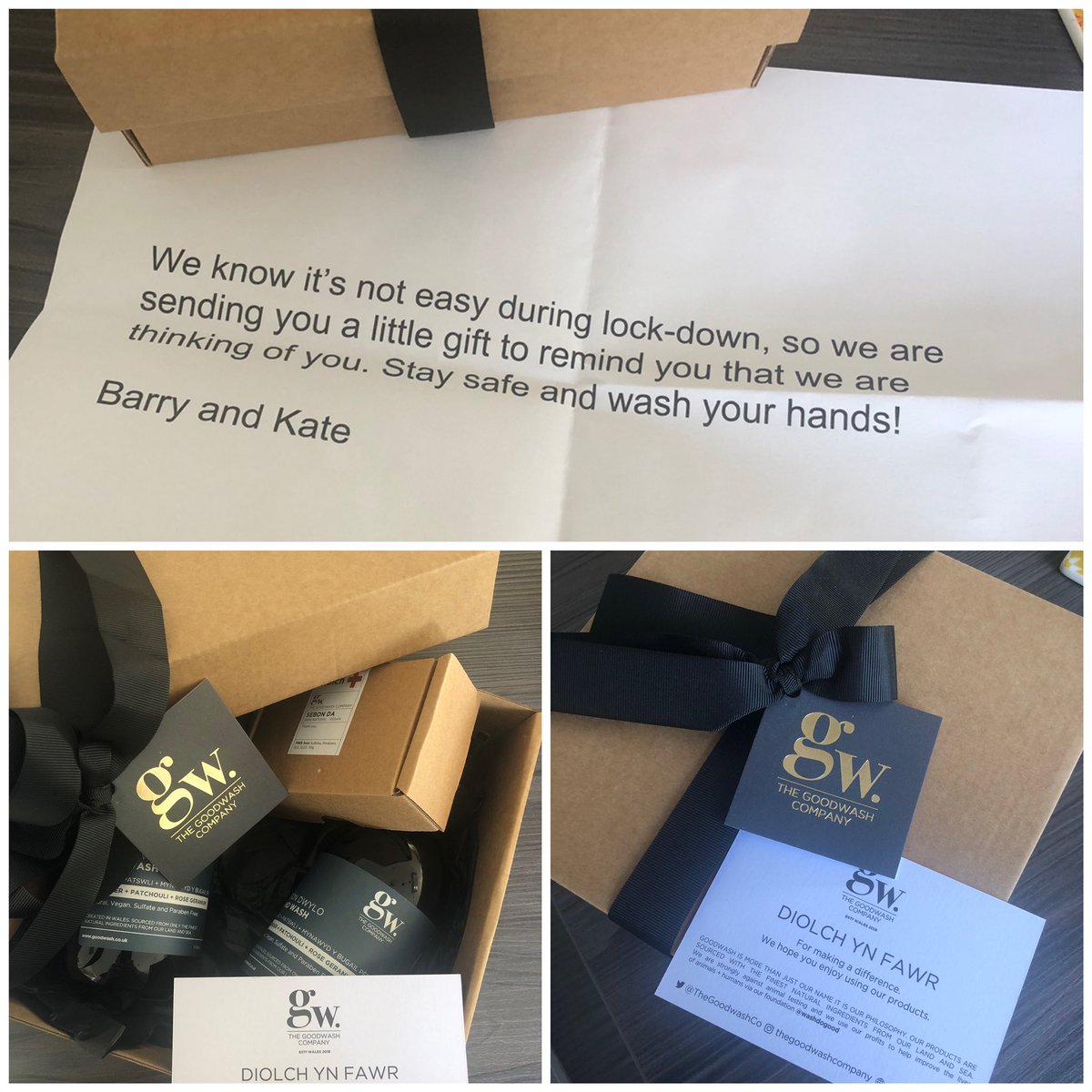 Lovely thought from <a href="/EST_tweets/">EST</a> thank you very much <a href="/KateMatthewsHR/">Kate Matthews</a> <a href="/barryest/">Barry Esterhuizen</a> Loving your work <a href="/TheGoodwashCo/">TheGoodwashCompany™</a> Diolch bar will be going to our postman! #diolch #goodwashco #onewashatatime #stayhomestaysafe #washyourhands