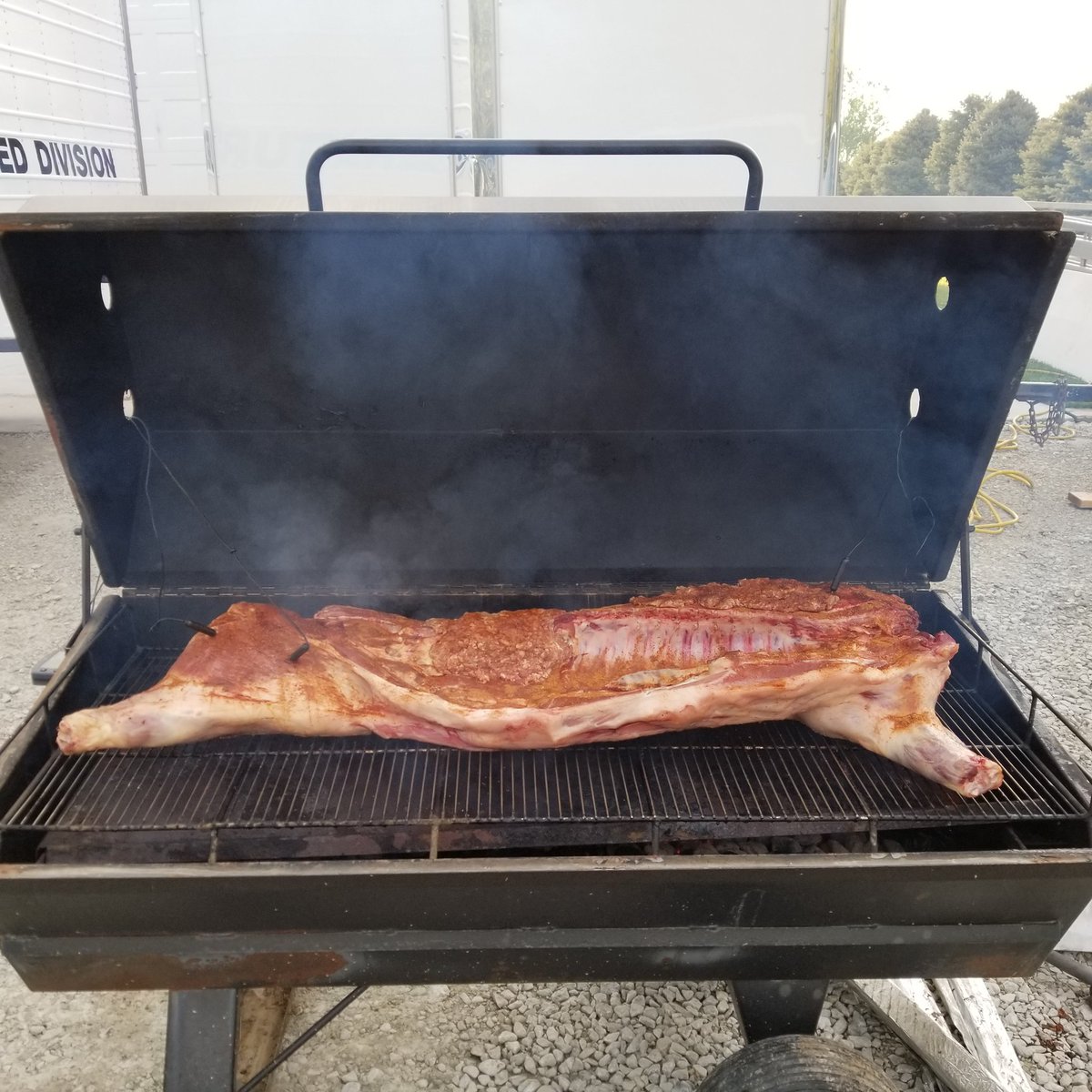 WhenPigsDie's tweet photo. Hog is on. No pork shortage here. https://t.co/9VhsUmCvTB