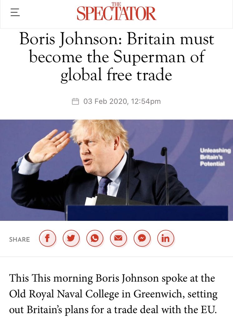 7/. Some people have credited me with “finding” the  #GreenwichSpeech.But I didn’t.It is was in plain sight all along.Every senior political journalist had been there for this big post-Bexit media moment & they had all written about this very “Britain as Superman” passage.