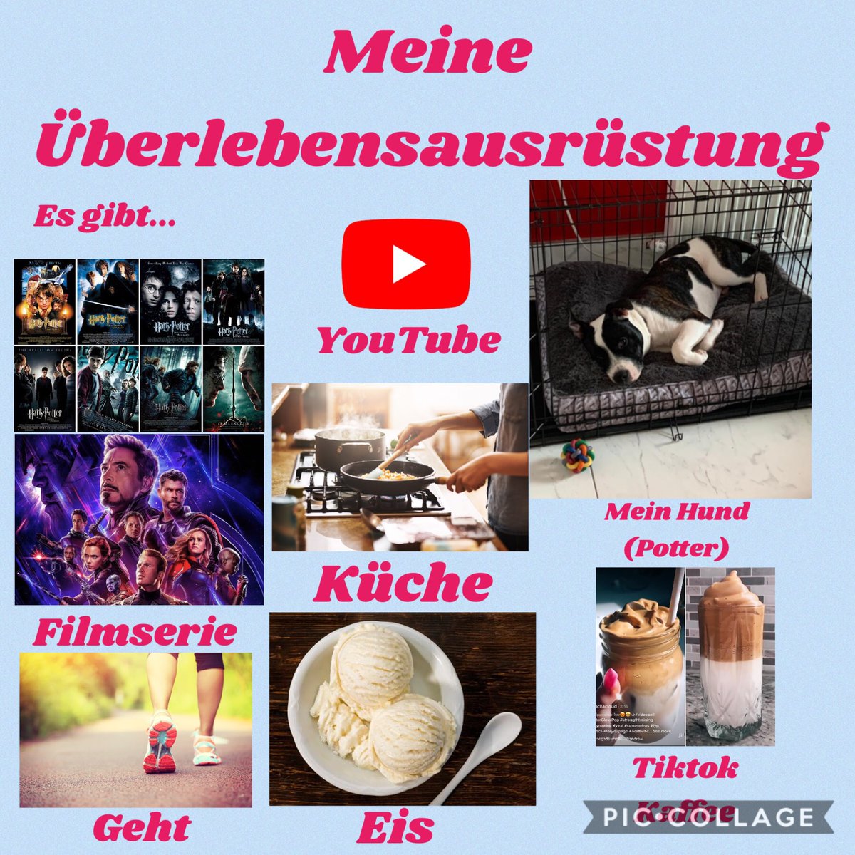 GCReachrann's tweet image. Bhain na ranganna Gearmáinise triail as Dúshlán na Seachtaine. / The German classes tried their hands at Challgenge Week. Fearas Marthanais / Survival Kit = "Überlebensausrüstung" as Gearmáinis😳😳😳😂 #SayThatAgain #CanIHaveAVowelPlease