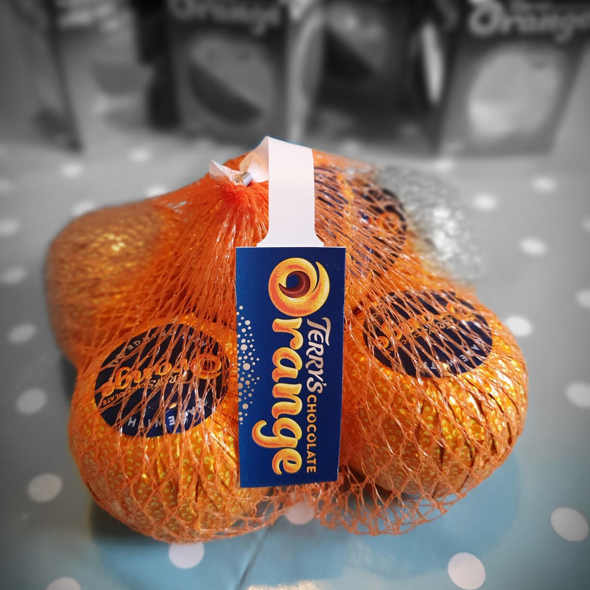 Thinking outside the box I  repackaged some chocolate oranges for my brothers birthday.
I think I've hit on a genius marketing idea, but can't find a #terryschocolateorange page to tag in! 
#lockdownBirthday #terrys #chocolate #orange #5aday