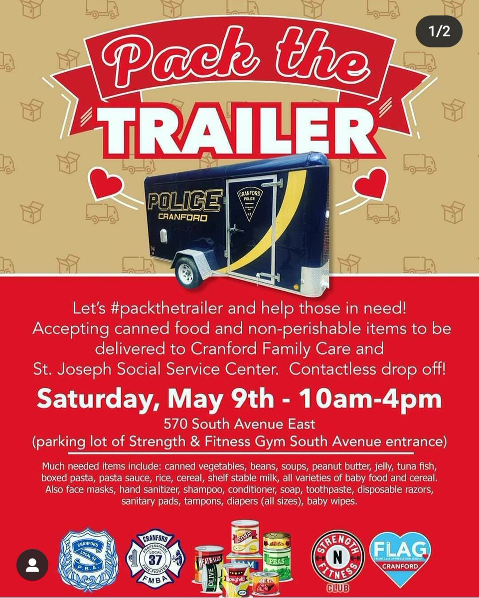 FLAGofCranford's tweet photo. Today! Join us and Pack the Trailer. Thank you in advance for your support and generosity. https://t.co/HaBJ8E0sIG