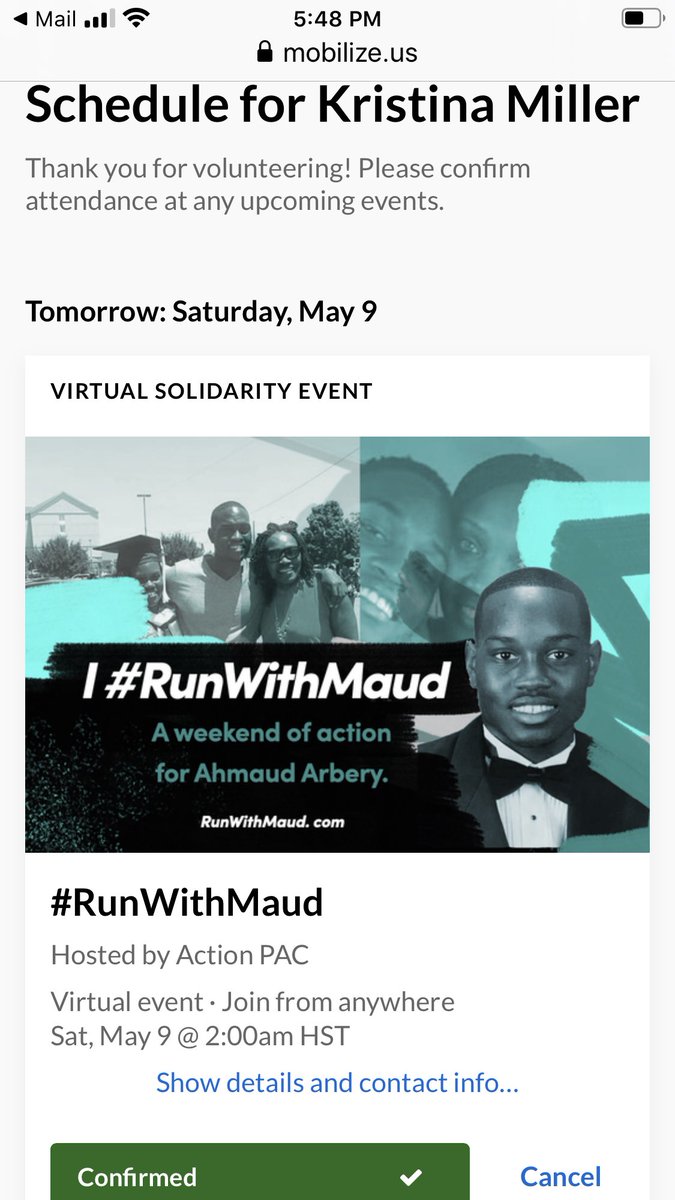 KschilbMiller's tweet photo. Did our 7am CST time slot in our #DedicationRun in Buford, GA, which coincidentally was just slightly over the 2.23 mile mark. Sending love to Ahmaud’s family and friends, especially to his mom. ❤️🙏🏻❤️ #RunWithMaud https://t.co/6RVsAIoVPa