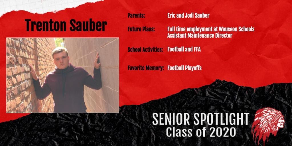 WauseonHigh's tweet photo. Senior Spotlight - Trenton Sauber #WauseonPride https://t.co/KzFBCB1i6Y