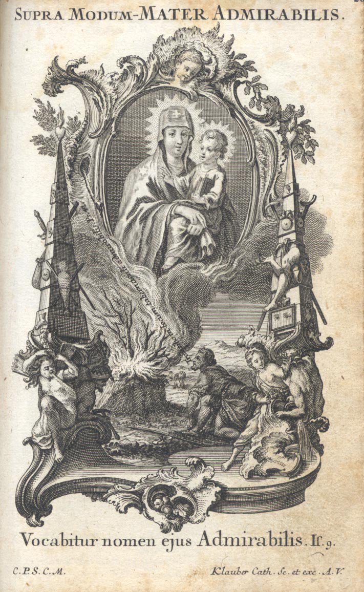 Mater admirabilis, ora pro nobis.Mother most admirable, pray for us.The Latin inscription reads:Vocabitur nomen ejus, Admirabilis.“Her name will be called ‘admirable!’” (Isaiah 9:6).