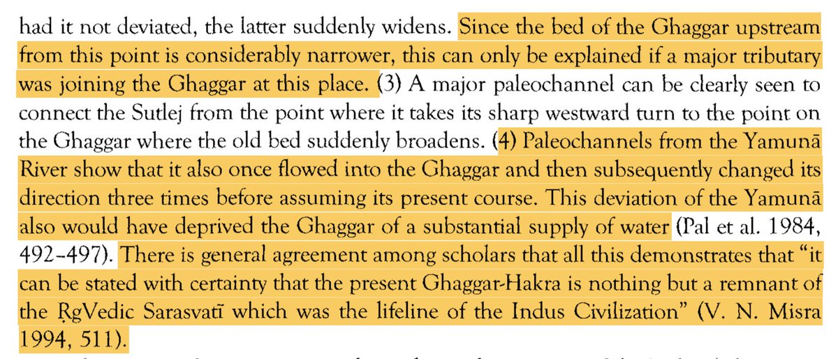 Oldham said, the Sarasvati was fed by the Sutlej & the Yamuna, (both correct) but later the Sutlej changed it's course, drying the river up. However, there were many who doubted this, until satellite imagery CONFIRMED that the Sutlej had fed the Ghaggar before.