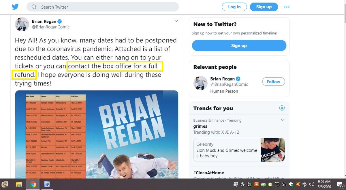 PhotosGuy's tweet photo. @BrianReganComic #LiveNation is not refunding my family's money for your show at #BuckheadTheatre. They are not offering an #EssentialsKit, nor will they allow me to come Flip the Switch myself.  "Something about Hell on Earth...." My family adores you, but these guys are bad. https://t.co/2e0CbzXSzu