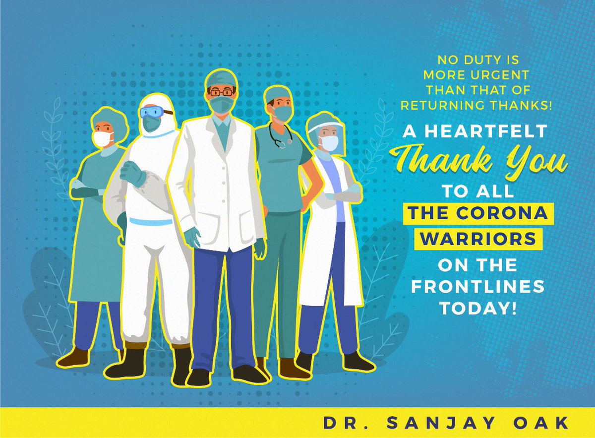 It’s taken an army to achieve what we have so far and it will continue to take an army here onwards. So here’s a heartfelt thank you to all the #coronawarriors out there. Thank you all for your service &amp; hard work! 

#waragainstcorona #doctorsonduty #stayhomestaysafe #drsanjayoak