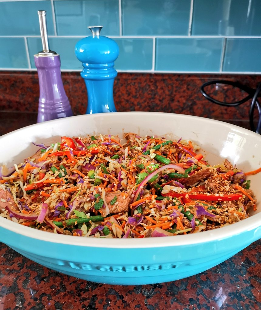 GuyMcDonald's tweet photo. Saturday so far....
Joined @JennyMorrisChef for the debut of her Cook-a-long series & learnt how to make a delicious Mushroom & Chilli Frittata as well as an Asian Steak Salad. #Gorged. And gorgeous 😋🥗🌶️👌🏼 https://t.co/rIGH9eU5VP
