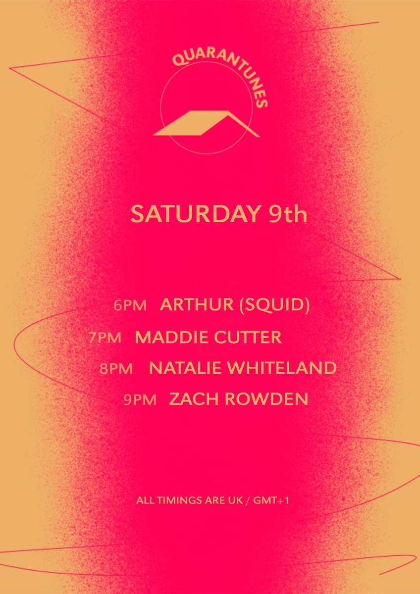 Coming up on Quarantunes this evening we have a special lineup dedicated to strings.

6pm - Arthur (<a href="/squidbanduk/">Squid</a>)
7pm - Maddie Cutter
8pm - Natalie Whiteland
9pm - Zach Rowden

✨ smarturl.it/quarantunes ✨