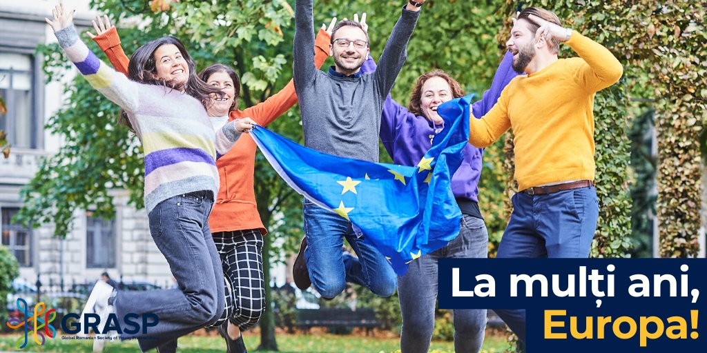 mygrasproots's tweet photo. La mulți ani, Europa! 🇷🇴🇪🇺 La mulți ani, dragi români europeni! Astăzi sărbătorim 70 de ani de solidaritate și pace. Europa este viitorul nostru! 🙏

#StrongerTogether #EuropeDay #UniuneaEuropeana #solidaritate #comunitate #GRASPcommunity #YoungProfessionals #RomaniaUE https://t.co/m0vPMvB0CE