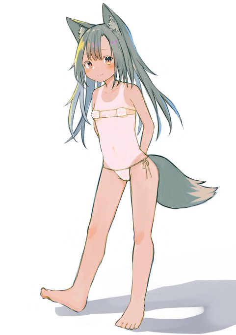 褐色水着ロリ狐 