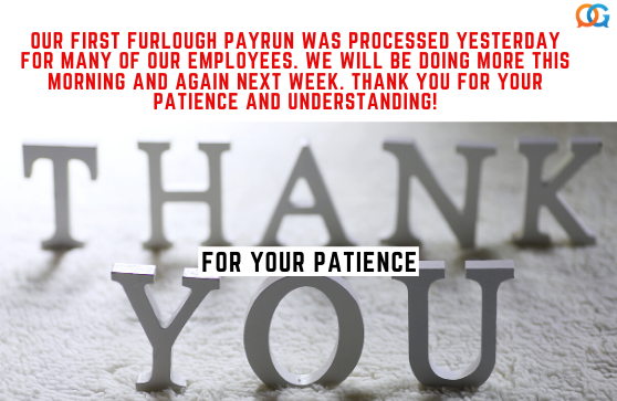 Genie_Umbrella's tweet photo. Our first furlough #payrun was processed yesterday for many of our employees. We will be doing more this morning and again next week. Thank you for your patience and understanding. Please track the progress from our covid-19 hub https://t.co/fejvFsc0Mk https://t.co/YiJ1FPLWVt