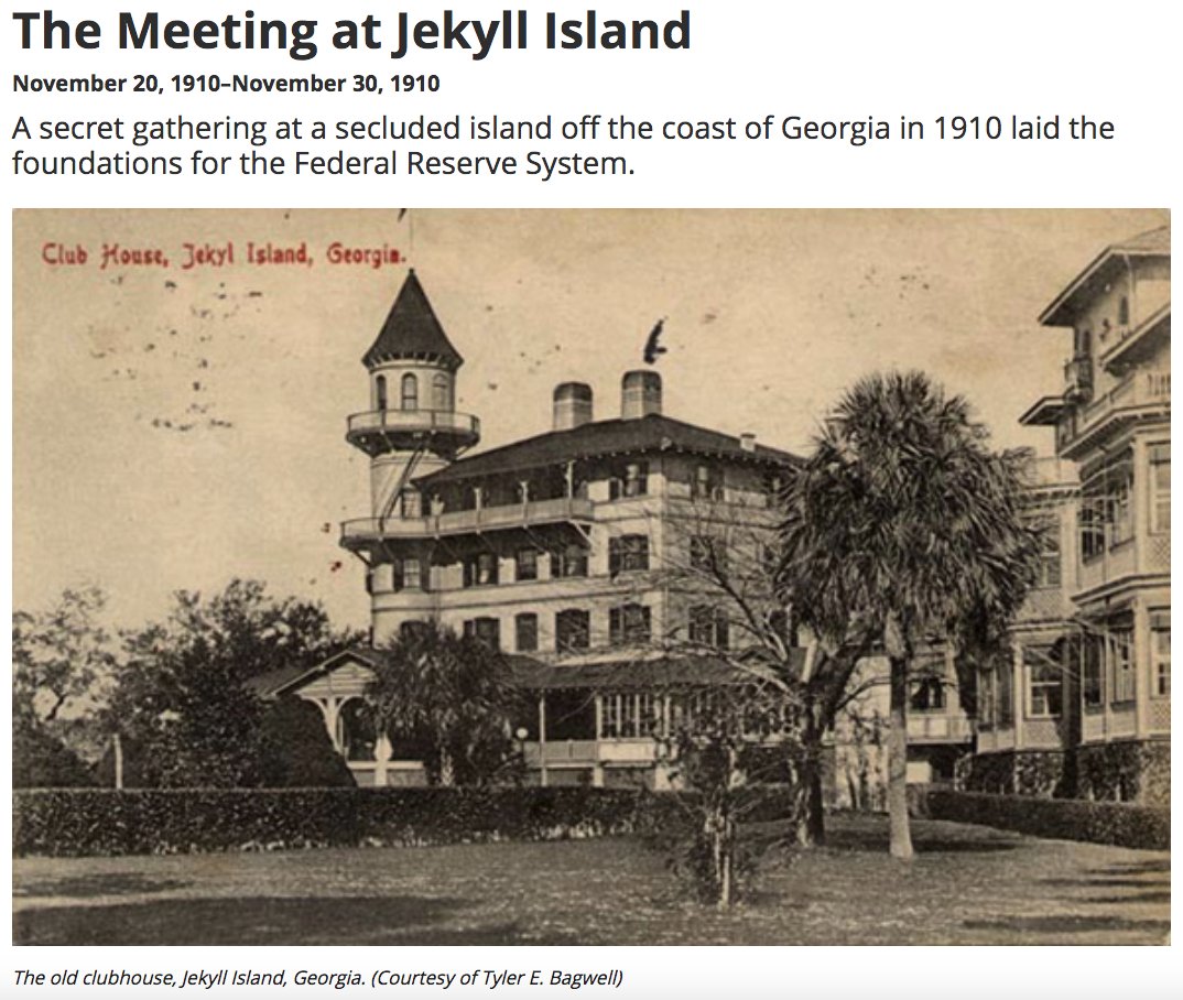 21) In 1910, Warburg was part of a secret gathering that drafted the Federal Reserve Act. The gathering took place on Jekyll Island, a secluded island off the coast of Georgia. The Federal Reserve Act became law in December of 1913. https://www.federalreservehistory.org/essays/jekyll_island_conference