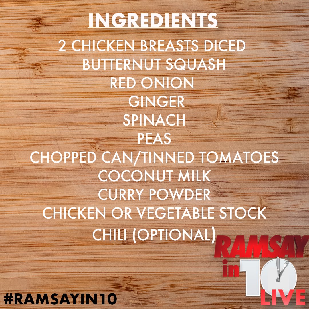 See you at 5 PM UK/12 PM EST US for #Ramsayin10 live !!! A #curry in a hurry !!