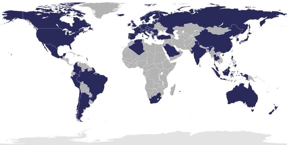 28) The BIS is comprised of 62 member central banks from around the world, including the Federal Reserve, which altogether account for 95% of world GDP. Below are the member states of the BIS.