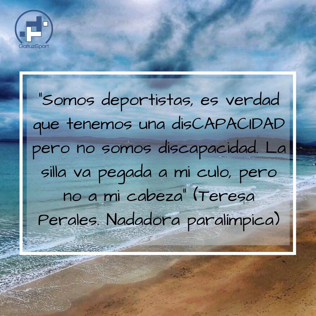 GaituzSport's tweet photo. Buenos días!! Compartimos una reflexión de la gran deportista nadadora paralímpica @teresa_perales 💪 ‘Somos deportistas, es verdad que tenemos una #disCAPACIDAD pero no somos discapacidad. La silla va pegada a mi culo, pero no a mi cabeza’ 😉 #deporte #inclusión #salud https://t.co/IQAG6gAUgX