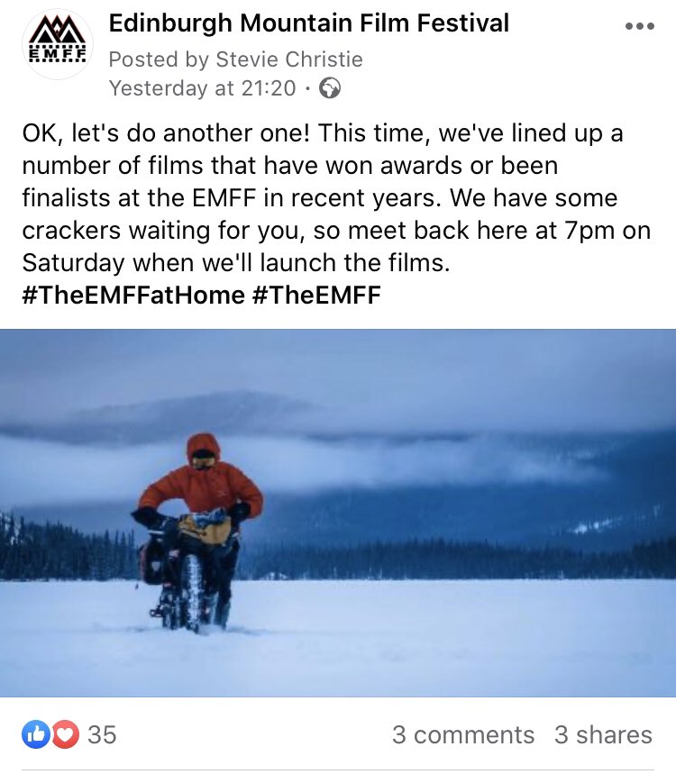 Get ready for an hour of awesomeness as we launch Part 3 of #TheEMFFatHome, on our Facebook page, today at 7pm. We have 10 fantastic films for you, including lots of EMFF award winners! Simply visit m.facebook.com/TheEMFF/ at 7pm for this free event. #TheEMFF